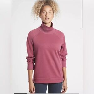 Athleta Cozy Karma Funnel Neck Sweatshirt in Victorian Pink Berry